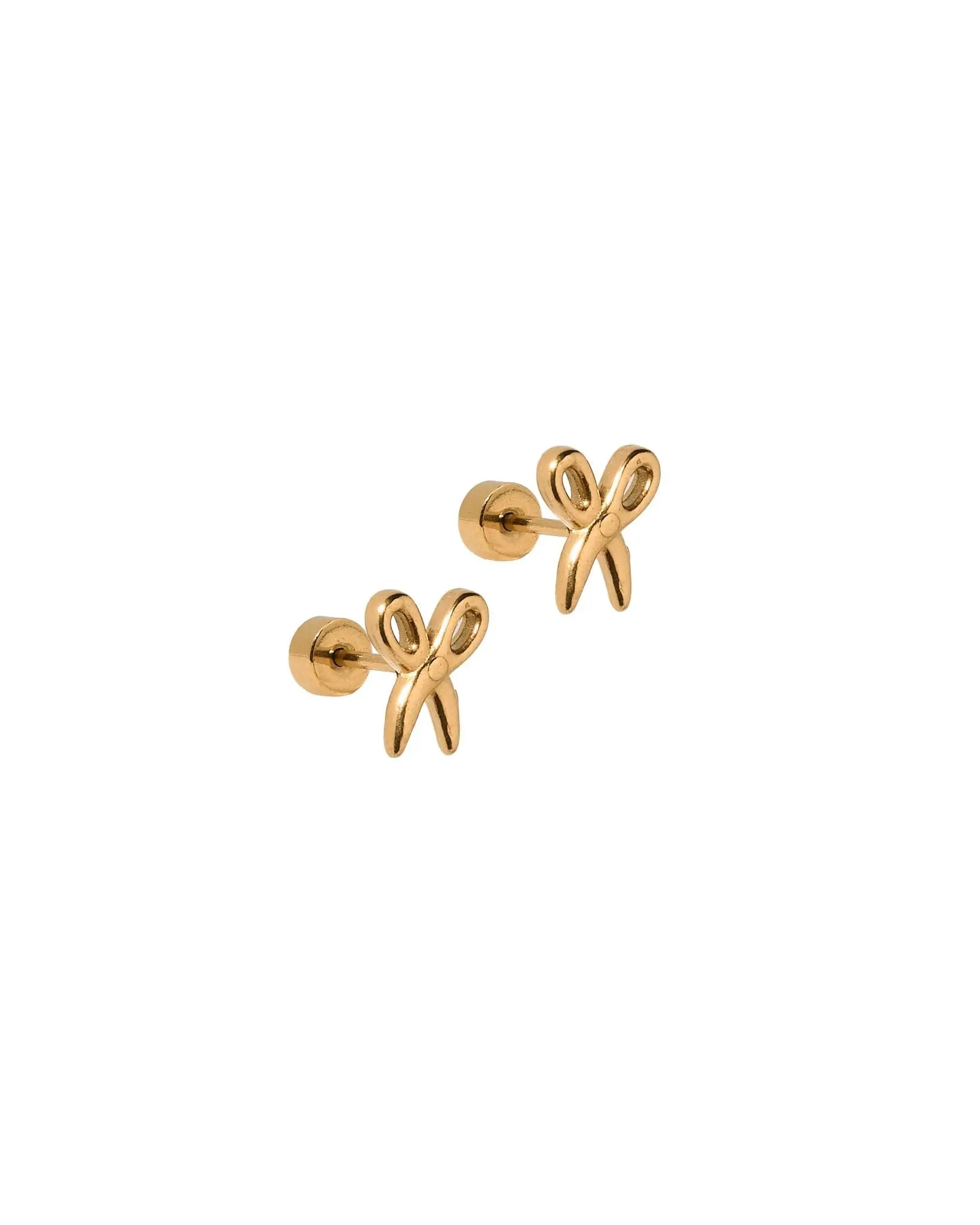 Screwback Stud Earrings - Scissors Gold