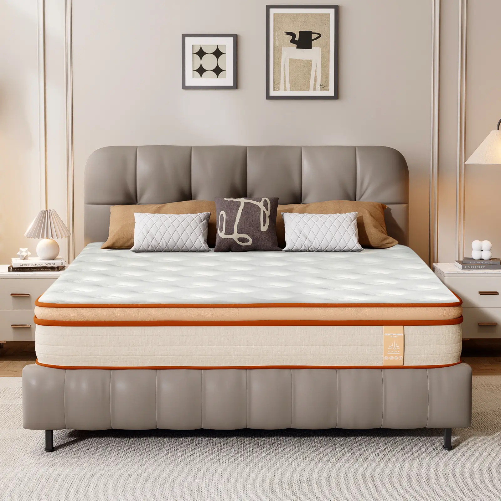 [Father's Day] Queen Size 12/14 Inch Spring Mattress Hybrid Memory Foam Mattress Set  Weightless Cooling Mattress with Support Ergonomically Designed Breathable Topper