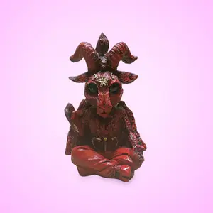 5 in Red Baby Baphomet Resin Figure, Collectible Room Decor, Home Ornament Statue