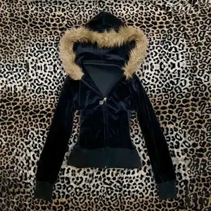 Pink leopard print hooded zipper long-sleeve sweatshirt for spring and autumn comfortable slim fit fashionable street wear 2000s