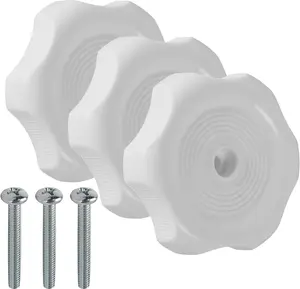(3-Pack, White 1" Shaft RV Window and Vent Knob Interior Hardware Camper Windows Replacement Trailer Knob RV Window Latch Knob 2-1/4 Inch Diameter Plastic Window Knob