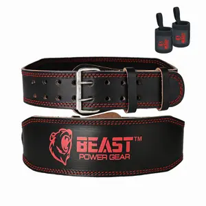 Weight Lifting Belt 4inch Leather Belt With Free Wrap - Foam Padded Back Support Gym Belt for Bodybuilding Squat Deadlift Weight Belt, Weightlifting Belt Men Women