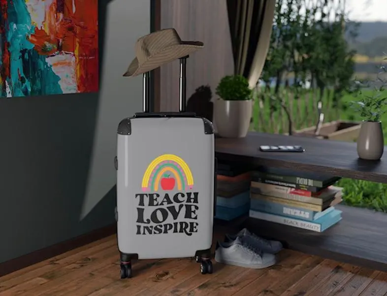 Cute Teacher Suitcases! TSA Approved Lock, adorable 360 degree wheels