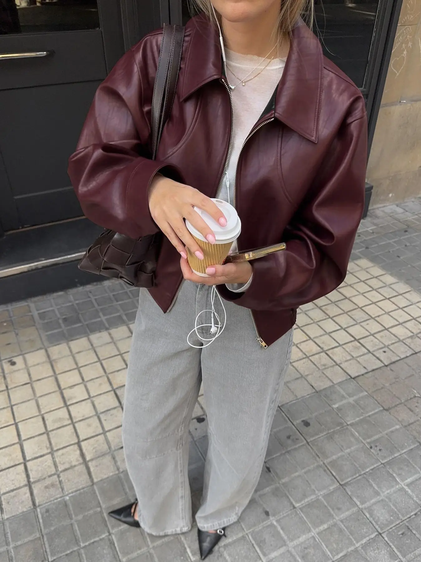 Women's Fashion Leather Jacket, Loose Fit Motorcycle Style Coat, New Fall Winter Outerwear, Casual Chic Women's Clothing, Womenswear