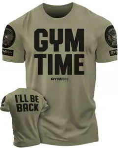 019. GYM TIME - I'll BE BACK Funny Motivational Workout Gym T-Shirt for Men