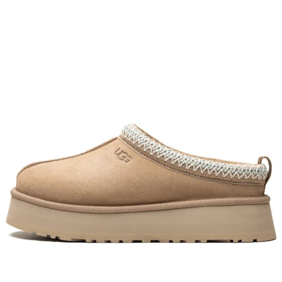 UGG Women's Tazz Platform Slippers, Stylish Slip On Shoe in Sand with Soft Cozy Lining for Casual Everyday Wear, Slide