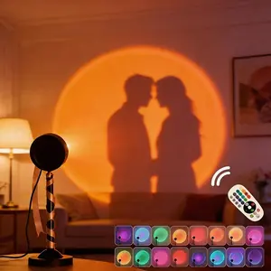 2026 Sunset Projector Light, USB-Powered Creative Photography & Video Light, Floor-to-Ceiling Ambient Lamp for Indoor Decor, Great New Year & Mother's Day Gift, Led Lights
