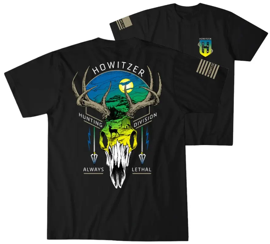 Howitzer Men's Lethal Graphic T-Shirt - Patriotic Military Edition Short-Sleeve Round Neck in 100% Cotton, Military Edition Men's Short-Sleeve T-Shirts