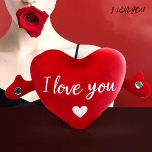 Heart Interactive Music Fluffy Plush Toy, 2026 Valentine's Day Gift, I Love You Recording Function in Multiple Languages, Romantic Anniversary & Cute Decor for Couples, Women, Mothers, Wives, Girlfriends, Grandmothers, Best Friends, Hex Puppet Plush