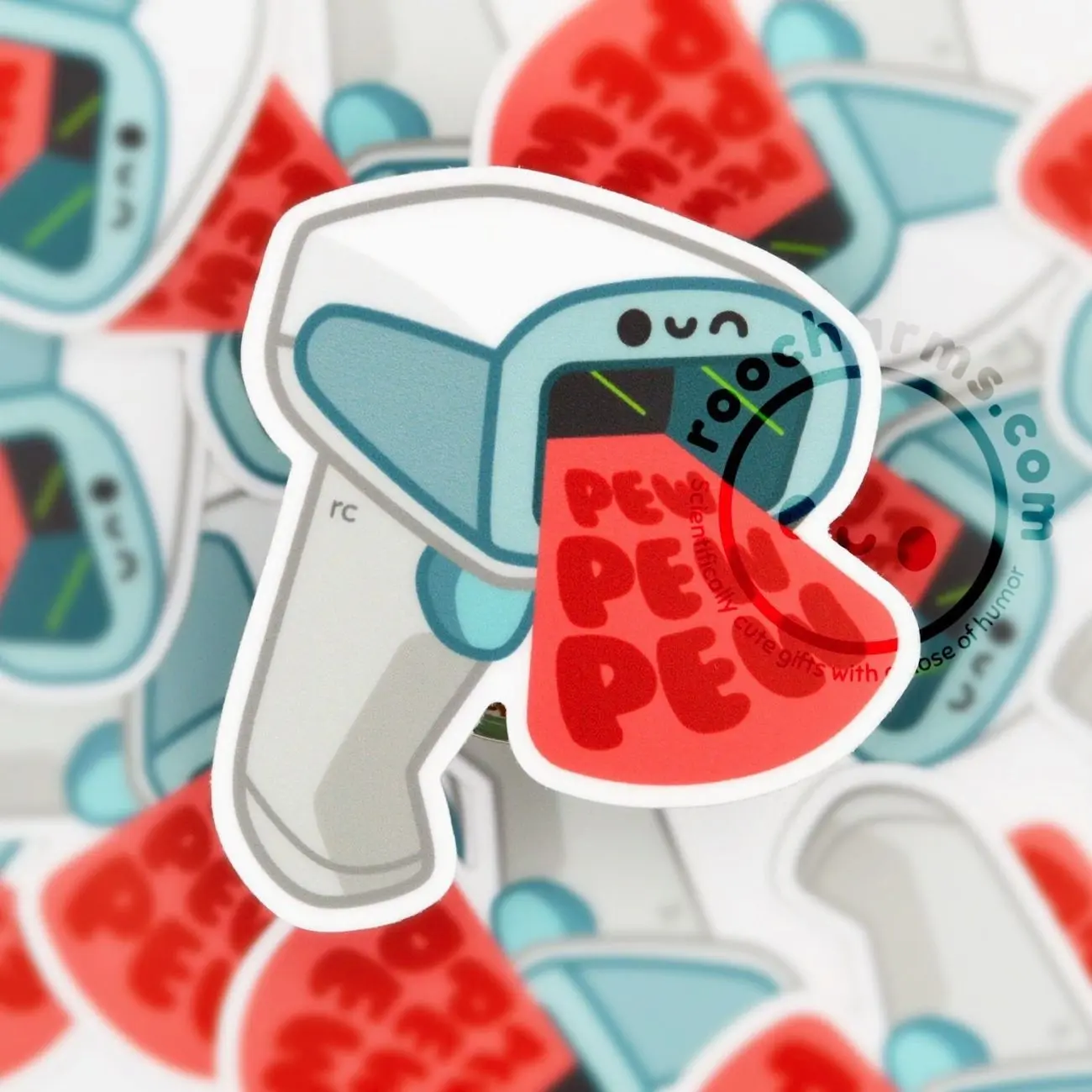 Pew Pew Funny Waterproof Sticker for Nurses, Nursing Students, Pharmacy Techs, CPhT, Healthcare Patient Barcode Scanner, Pharmacy RT Medical