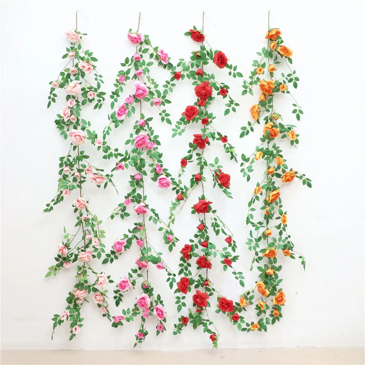 Realistic Artificial Rose Silk Flower Vines for Home Garden Outdoor Indoor Wedding Ceremony Decor