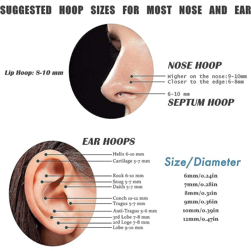 Milacolato 1count G23 Titanium Nose Rings Hoops Hypoallergenic Conch Piercing Jewelry 16G 18G 20G Hinged Segment CZ Paved Clicker Rings for Septum Cartilage Daith Helix Rook Tragus Ear Lobe Earrings for Women Men 6mm/8mm/10mm