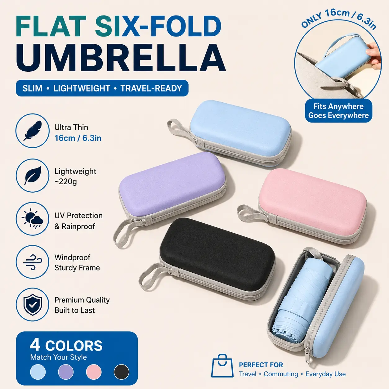 Phone-Sized Foldable Handheld Umbrella - Portable, Lightweight Mini Capsule Design, Rainproof Everyday Household Compact Umbrella