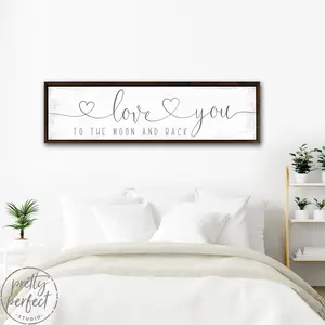 BridgeMusic Love You To The Moon And Back Sign | Poster No FRame | Gift for her