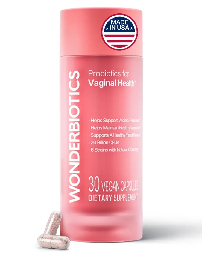 WONDERBIOTICS Probiotics for Women Vaginal Health - pH Balance, Yeast, Odor Control Supplement - 20 Billion CFU, 6 Authentic Strains with Natural Cranberry for Urinary & Gut Health
