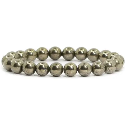 Natural Pyrite Stone Beaded Bracelet 4/8mm Gemstone Stretch Bracelet Healing Crystal Bracelet Boho style for Daily Use Gift for her, gift for him
