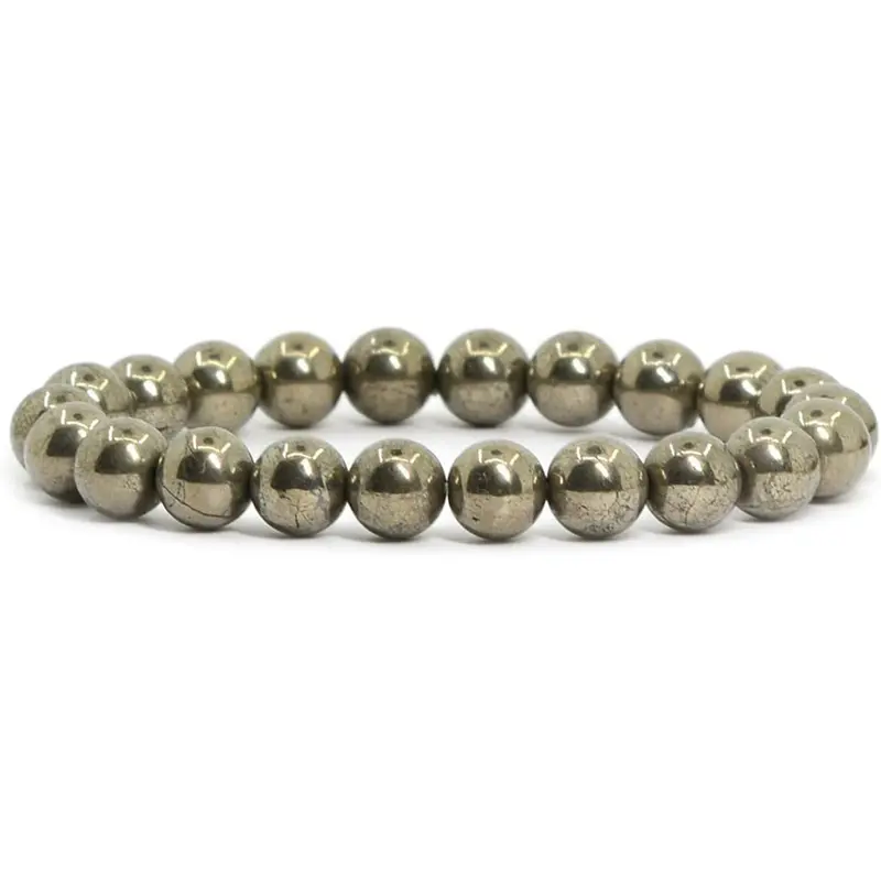 Natural Pyrite Stone Beaded Bracelet 4/8mm Gemstone Stretch Bracelet Healing Crystal Bracelet Boho style for Daily Use Gift for her, gift for him