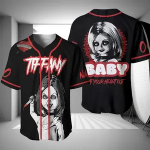 Custom Halloween Tiffany Bride of Chucky Baseball Jersey – Unisex Streetwear, Full Color Range, Find Your Perfect Shade