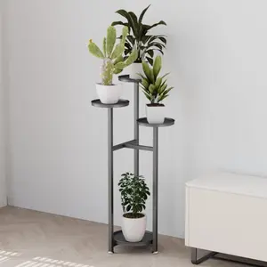 Garvee Plant Stand, Metal Plant Rack, Flower Rack, for Indoor and Outdoor Use, Flower Stand with Anti-Slip Feet, Corner Plant Stand, for Garden, Balcony, Living Room