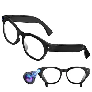 AI Smart Glasses with 4G Memory, 8MP Anti-Shake Camera, 1080P HD Video,Build-in Mic & Speakers, Bluetooth Calling,  AI Real Time Translation, WiFi Transfer, Type C Charging Support, 2 Lenses Total (Transparent +Black)