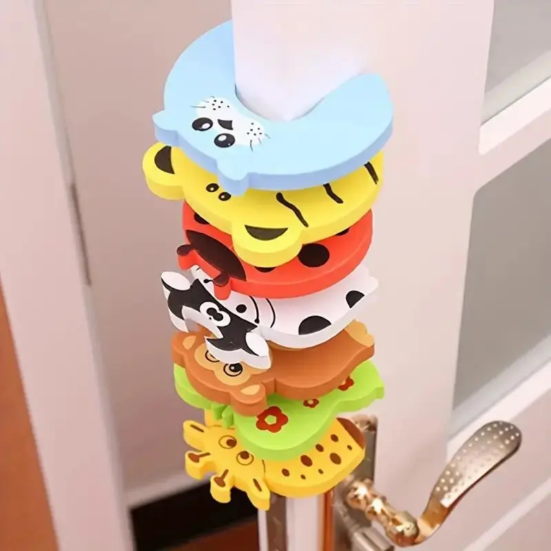 4 Pieces Safety Door Stopper Set for Kids, Child Safety, Cartoon Design Door Jammer Prevents Slamming and Pinching, Prevent Accidental Hand Injuries, Fun and Functional Door Safety Solutions, Door Pinch Guard, Door Protector