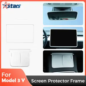 Silicone Protection Frame sleeve For Tesla Model Y 2021-2025 Model 3 2021-2023 Console Screen protector frame rear view mirror edge trim console wireless charger interior accessories cover mat