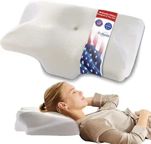 Cervical Pillow for Neck and Shoulder, Butterfly Pillow, Memory Foam with 3D Mesh Pillowcase, Ergonomic Design for Pain Relief, Suitable for All Sleeping Positions, High-Quality Materials, Dual-Thickness Adjustment, Easy to Clean