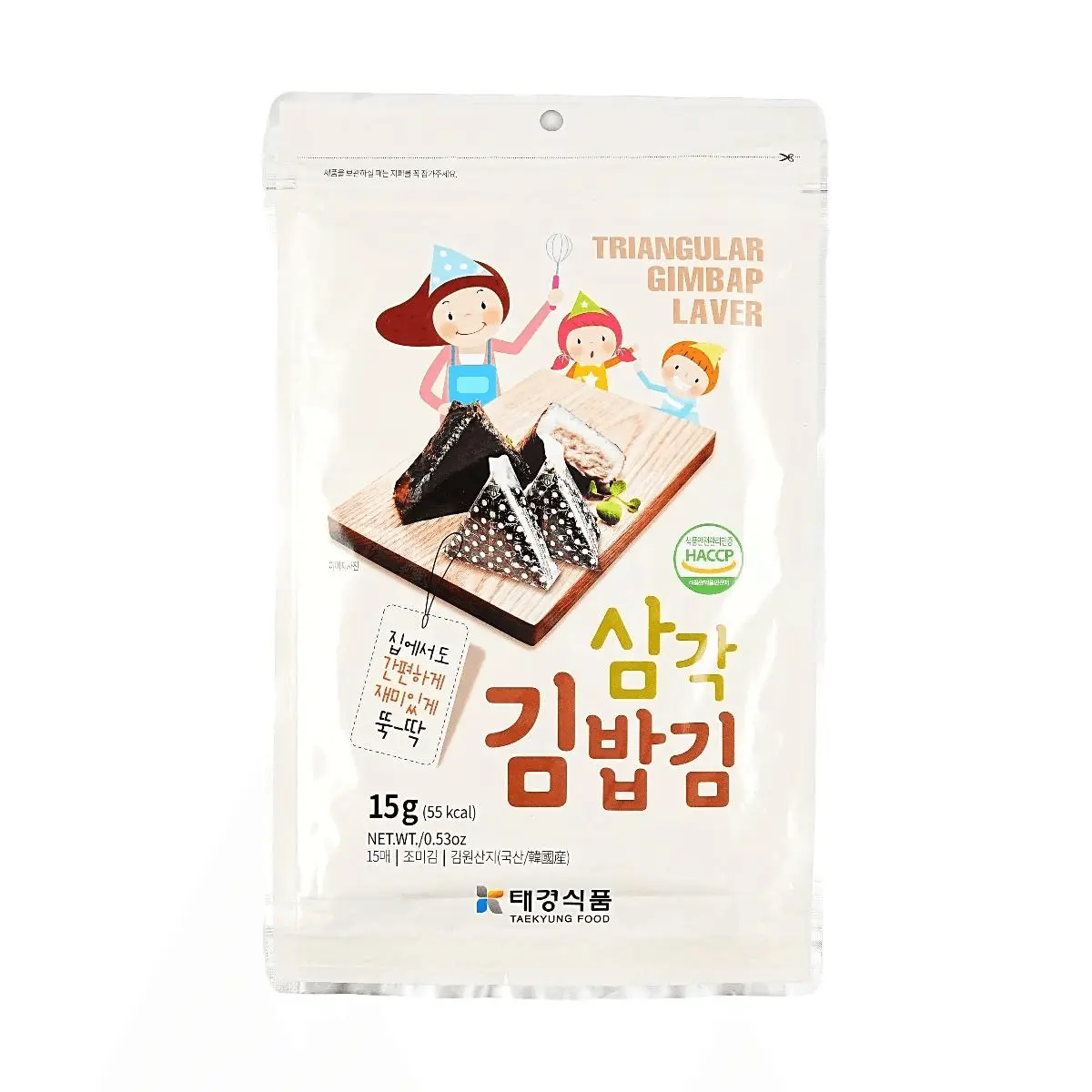 JAYONE Korean Triangle Kimbap Seaweed Wraps for Rice Balls - 15 Sheets (15g), Crispy & Easy to Use