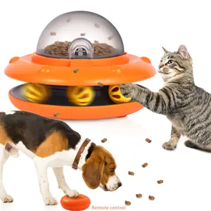 Remote Control Flying Saucer Pet Automatic Feeder, Convenient Pet Food Dispenser, Easy-To-Use Remote Operated Device, Ideal for Pets