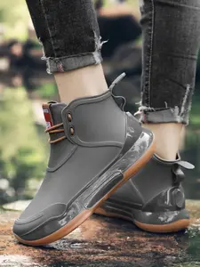 1 Pair Multi-color Anti-slip Wear-resistant Outsole Unisex Casual Rain Boots Suitable for Men Rainy Season Commute, One-piece Waterproof Upper, Outdoor Practical & Anti-slip Wear-resistant, Wide Toe Box & Natural Movement, Rain Shoes