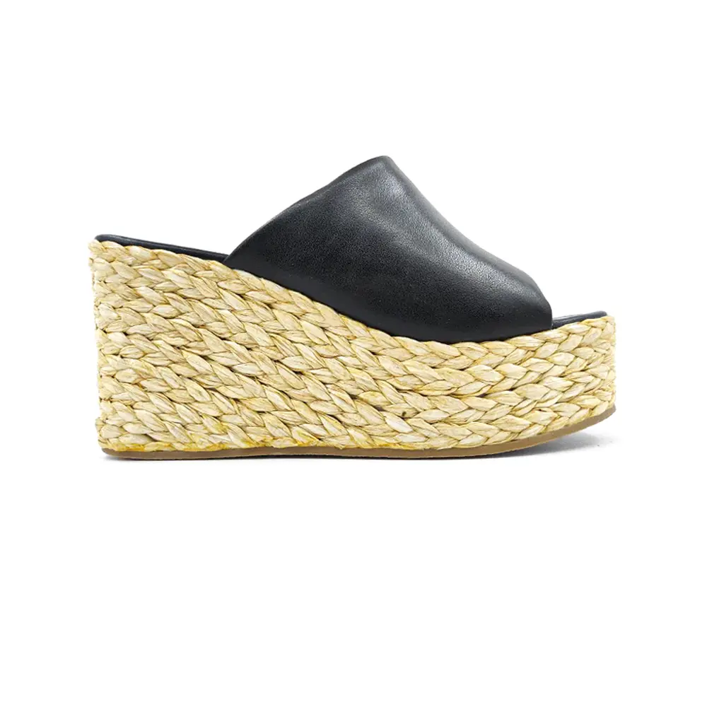 Shu Shop Womens Jodie Espadrille  Casual Sandals Casual High Heel 3" & Up - Black