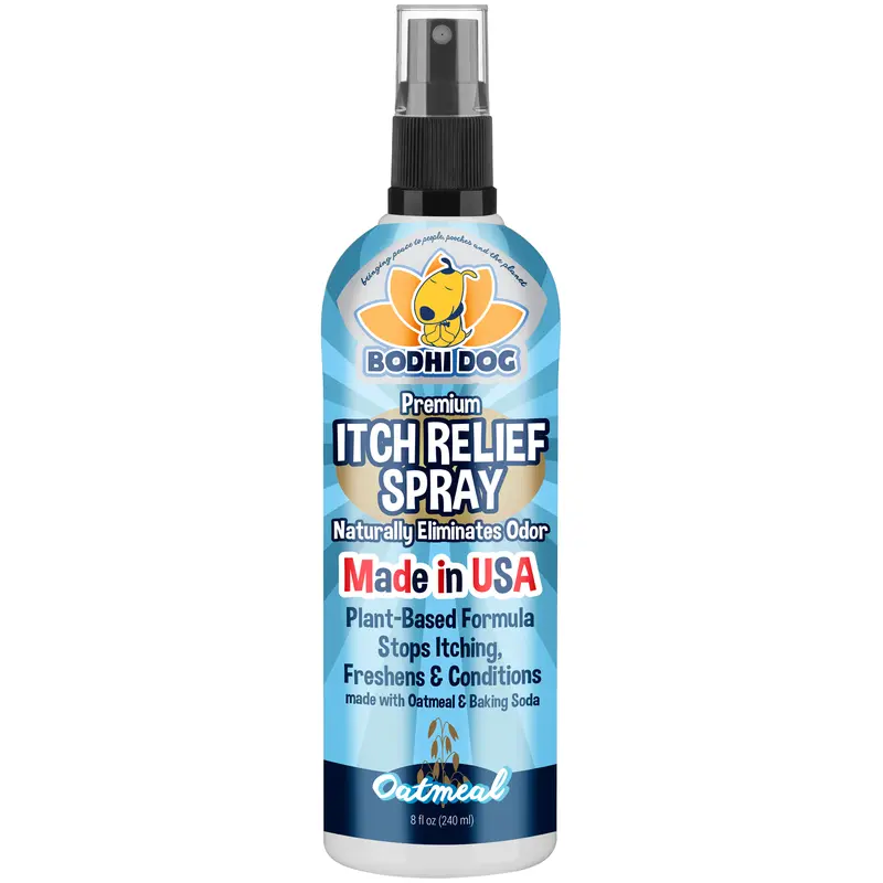 Itch Relief Spray for Pets | Natural Soothing Relief for Dry, Itchy, Bitten or Allergy Damaged Skin | Made in USA by Bodhi Dog (Oatmeal)