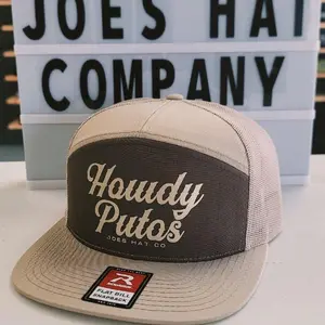 Howdy Putos Flanel 7 flat bill Snapback Hat, Brackish and White/ Bottomland/ Duck Camo Snapback Gift For Him, Breathable Mesh Back Cap