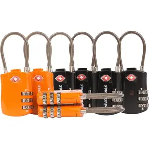 8 Pack TSA Approved Travel Combination  Luggage Locks for Suitcases - 4 Black & 4 Orange