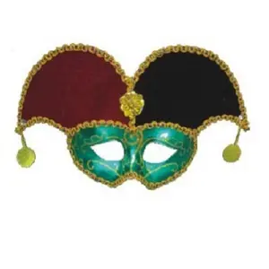 Jester Mask - Mardi Gras - Renaissance - Costume Accessory - One Size