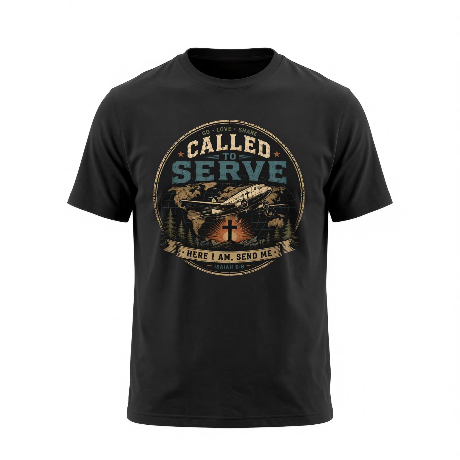 Men's Unisex Breathable Soft Cotton Graphic Print Christian Faith T-Shirt - Church Group Worship, Serve Mission Volunteer Religious Gift, Adult Sizes