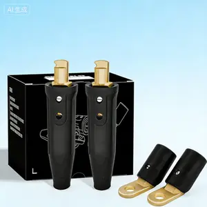 2PCS CT40-FA and LC40 Male Cable Connectors, for 1/0 to 2/0 (50-70mm²) Cable Capacity, Heavy Duty Electrical Connectors, Secure Locking Mechanism, Reusable Industrial Cable Connectors