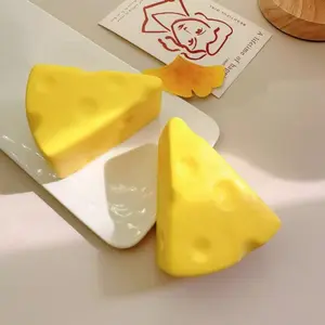 cheese squishy Squishy Cheese Block - Yellow, moldable fidget Toy with Squeeze Feature, Ideal for Play and Relaxation office   fun desk decoration