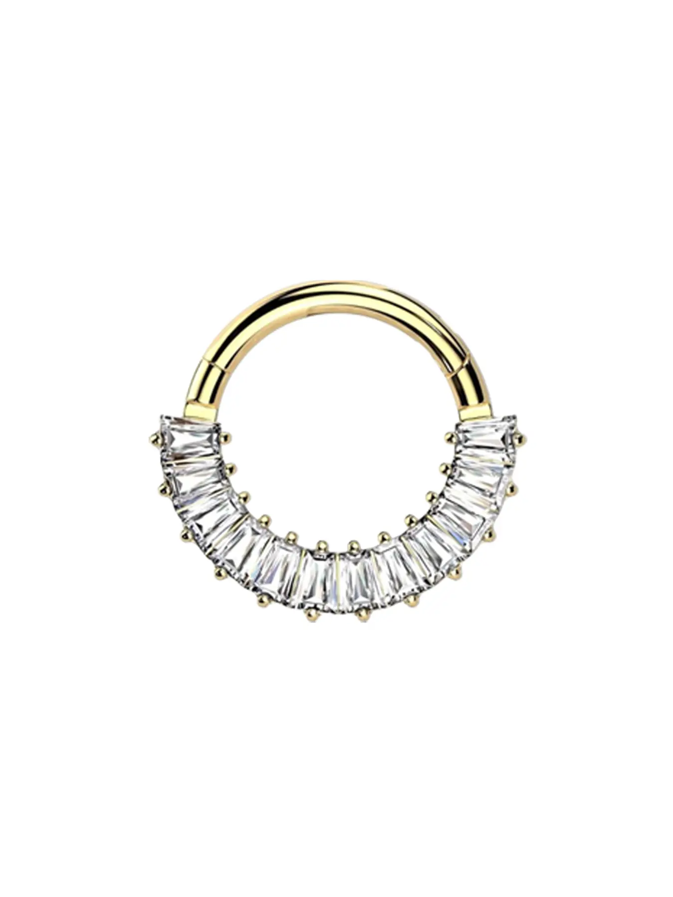 Women's 16g Stainless Steel Nose Ring, Daith Ear Cuff, Zircon Cartilage Helix Stud Clicker Piercing Jewelry, Helix Pierced Ring, Fashion Body Jewelry, Body Jewellery