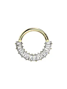 Women's 16g Stainless Steel Nose Ring, Septum Pierced Ring, Daith Ear Cuff, Zircon Cartilage Helix Stud Clicker Piercing Jewelry, Body Jewelry