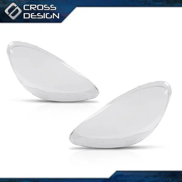 CROSSDESIGN Headlight Lens Cover Replacement Fits 2011-2014 Porsche Cayenne Clear Right+Left