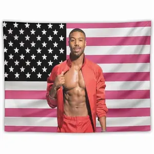 Singer Actor Star Michael b Jordan Flag Tapestry Prints Room Aesthetic Wall Art Bedroom Tapestry Wall Bedroom Home Decor