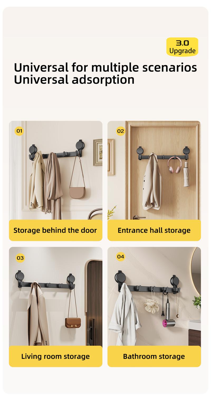 Suction cup door rear hook, no punching adhesive, strong load-bearing, door rear clothes rack, shower room storage rack Suction cup door rear hook, no punching adhesive, strong load-bearing, door rear clothes rack, shower room storage rack
