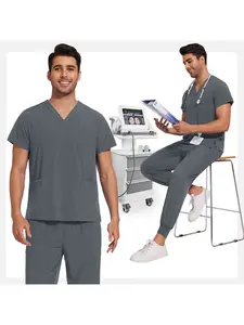 Lightweight Medical Nurse Scrub Set Anti-wrinkle Pet Grooming Uniform Women Men Soft Breathable Jogger Suits Clinic Nursing Workwear Veterinary Work Clothes