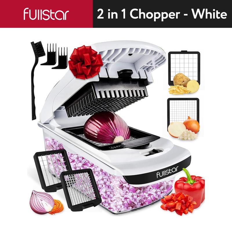 Fullstar Vegetable Chopper & Slicer | Stainless Steel Blade, Onion Dicer, Food Prep Kitchen Gadgets | Perfect for Quick Meal Prep | Perfect Gift!