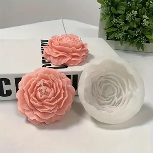 Peony Flower Shaped Candle Mold, 1 Count Silicone Candle Mold, DIY Creative Candle Making Mold, Soap Making Mold, Handmade Candle Mold, Christmas Gift, Crafts
