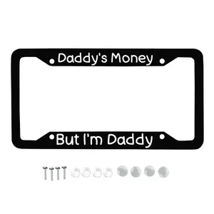 License Plate Frames Daddys Money But I'm Daddy Funny Car Accessories Durable Non Slip Auto Decoration
