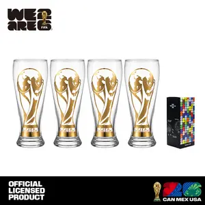 Official FIFA World Cup 26 Gold Stamped Classic Beer Glass-Perfect for Game Day Family Pack Collector's Edition Drinkware Tumblers ,summerwins summerwins