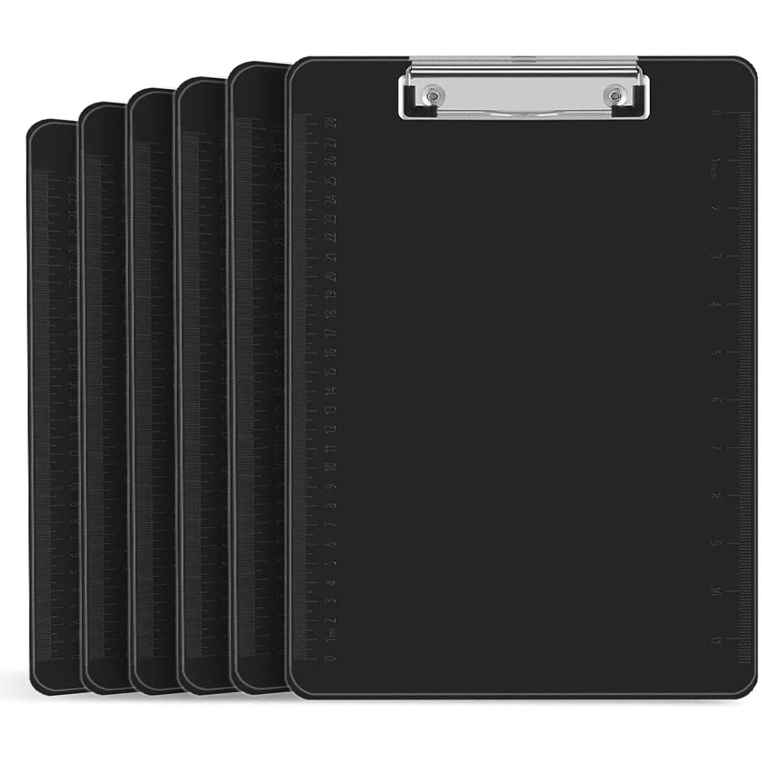 Black Clipboards,  6 Pack Plastic Black Clipboards with Low Profile Clip 12.5 x 9 Standard Letter Size Clipboard for classrooms Office