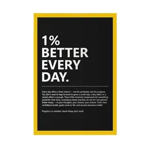 [UNFRAMED POSTER] 1% Better Every Day Wall Art, Inspirational Quote Poster, Mindset and Growth Quote, Motivational Entrepreneur Office Decor (Complimentary Delivery)
